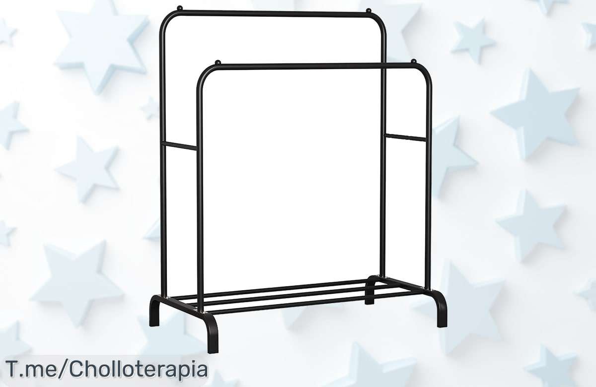 Tu Armario Siempre Organizado: Consigue el Perchero Burro Doble Rail, ¡el Super Chollo que Te Facilita la Vida! Aprovecha Este Ofertón Limitado y Hazlo Tuyo Ahora Mismo