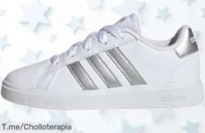 Adidas Grand Court tenis kids con suela super resistente y cierre seguro aprovecha este ofertón nunca visto precio loco limitado ¡corre a comprar antes que se acaben!