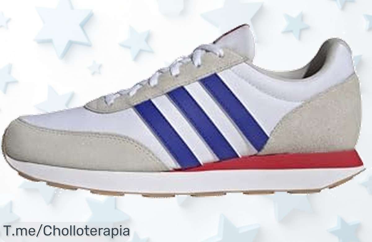 Adidas Run 60s 3.0 blanco con azul diseño eterno y mediasuela ligera a precio loco descuento brutal que vuela solo hoy aprovecha este ofertón único compra ya