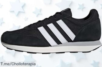 Adidas Run 60s negro clásico con sujeción segura y estilo retro en un ofertón nunca visto ¡Descuento brutal por tiempo limitado compra ya este super chollo!