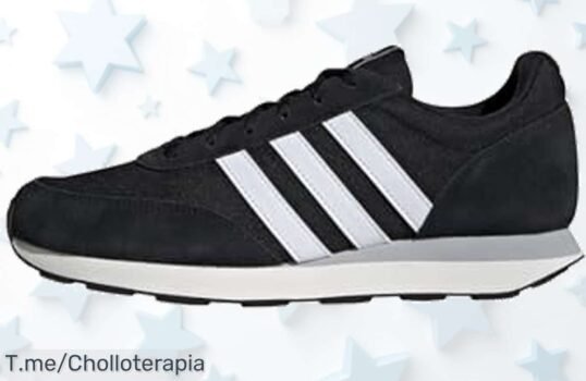 Adidas Run 60s negro clásico con sujeción segura y estilo retro en un ofertón nunca visto ¡Descuento brutal por tiempo limitado compra ya este super chollo!