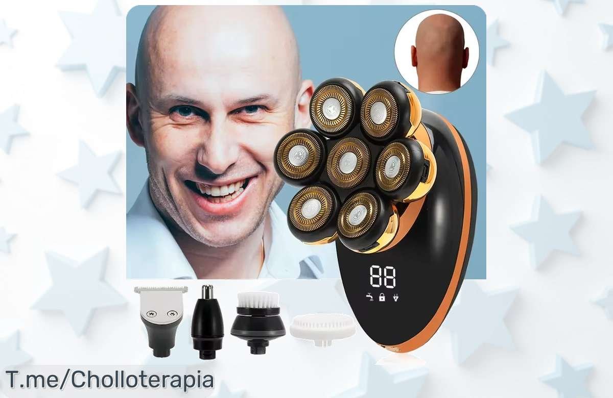 Afeitadora eléctrica flotante 7D con pantalla LCD en precio de ganga nunca visto disfruta un super chollo y descuento brutal solo hoy compra antes que vuelen