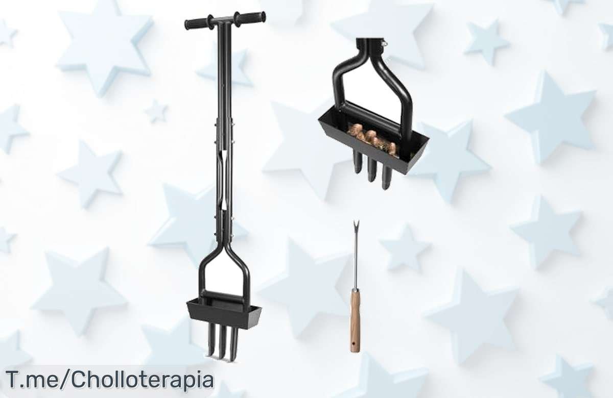 Aireador súper resistente para césped que recoge la tierra solo con descuento brutal precio loco no pierdas este super chollo oferta limitada actúa ya