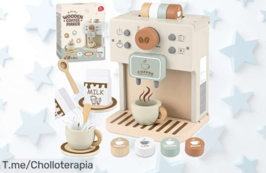 Airlab máquina de café de madera para niños con 12 piezas el super chollo que encanta y desarrolla imaginación aprovecha este ofertón y descuento brutal antes que se agote