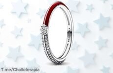 Anillo Pandora único con circonita y esmalte rojo calidad garantizada un super chollo con descuento brutal precio de ganga que vuela aprovecha ya before se acabe