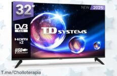 Atrévete a disfrutar de tus series en un televisor 32 pulgadas HD con grabador USB y sintonizador DVBT2 ¡Ofertón limitado, compra ya antes que se agote!