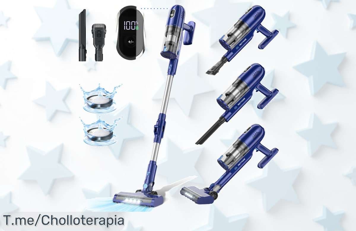 Atrévete a tener el hogar limpio que siempre soñaste con la PrettyCare P1: aspiradora sin cable, ¡super chollo! No pierdas esta oportunidad única de compra ya antes que se agote.