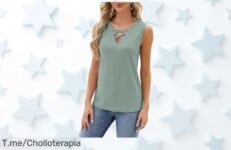 Atxnn camiseta sin mangas mujer con escote en V cruzado único precio de ganga oferta nunca vista descuento brutal corre que vuelan las unidades lleva tu super chollo ya