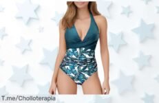 Bañador mujer reductor con escote en V y espalda descubierta el estreno de tu verano precio loco descuento brutal oferta única que vuela compra ya o lo lamentarás
