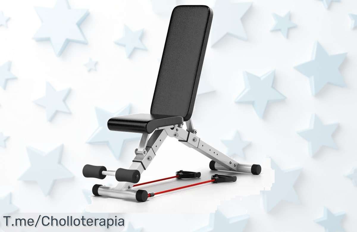 Banco plegable Allinlife con aguante de 300 kg para entrenar todo el cuerpo oferta nunca vista precio loco aprovecha este super chollo ya antes que se acabe