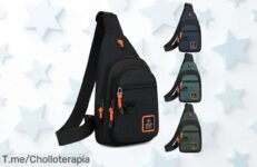Bolso deportivo impermeable para hombre con diseño cruzado seguro y práctico aprovecha este super chollo con descuento brutal por tiempo limitado ¡hazlo tuyo ya!