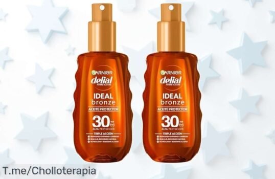 Brilla este verano con el Aceite Solar Bronceador FPS30 de Garnier Delial: ¡super chollo en pack de 2, piel sedosa y bronceado radiante! Oferta limitada, no te lo pierdas