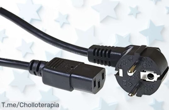 Cable de alimentación súper resistente con protección en ángulo el super chollo que da energía segura a tu PC aprovecha el descuento brutal único y compra ya antes que sea tarde