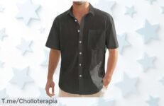 Camisa de lino para hombre fresca y sin arrugas con bolsillo grande el super chollo del verano que no puedes perder compra ya antes que se acabe esta oferta nunca vista