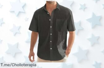 Camisa de lino para hombre fresca y sin arrugas con bolsillo grande el super chollo del verano que no puedes perder compra ya antes que se acabe esta oferta nunca vista