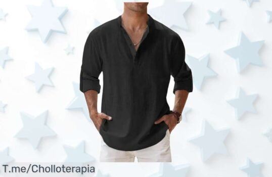 Camisa hawaiana ligera con mezcla de algodón y lino para hombre un super chollo que refresca tu estilo al máximo ¡aprovecha este descuento brutal antes que se agote!