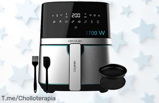 Cecotec Air Fryer 5,5L con 1700W y 8 modos táctiles para cocinar fácil disfruta de este precio loco nunca visto haz clic ya antes que se agote el ofertón
