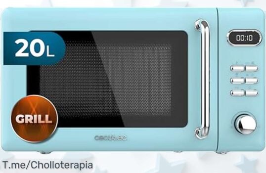 Cecotec microondas con grill y temporizador hasta 60 min diseño retro azul que enamora disfruta este super chollo con descuento brutal oferta limitada compra ya