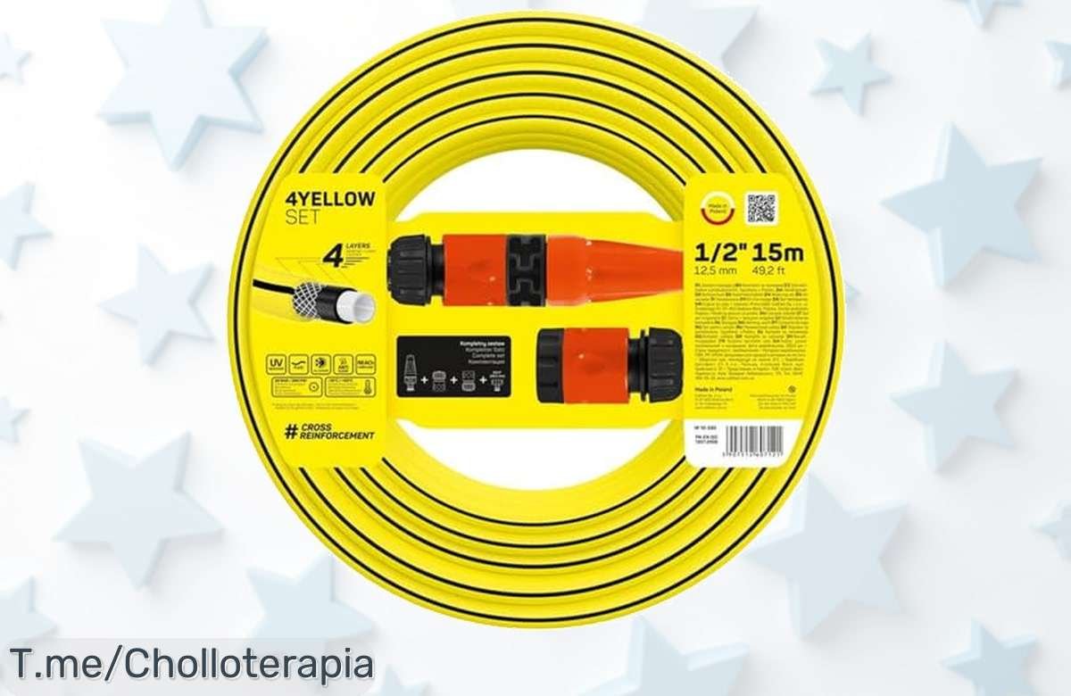 Cellfast set de riego 4YELLOW súper resistente con 15 metros para regar sin líos precio loco y descuento brutal nunca visto aprovecha ya este ofertón limitado