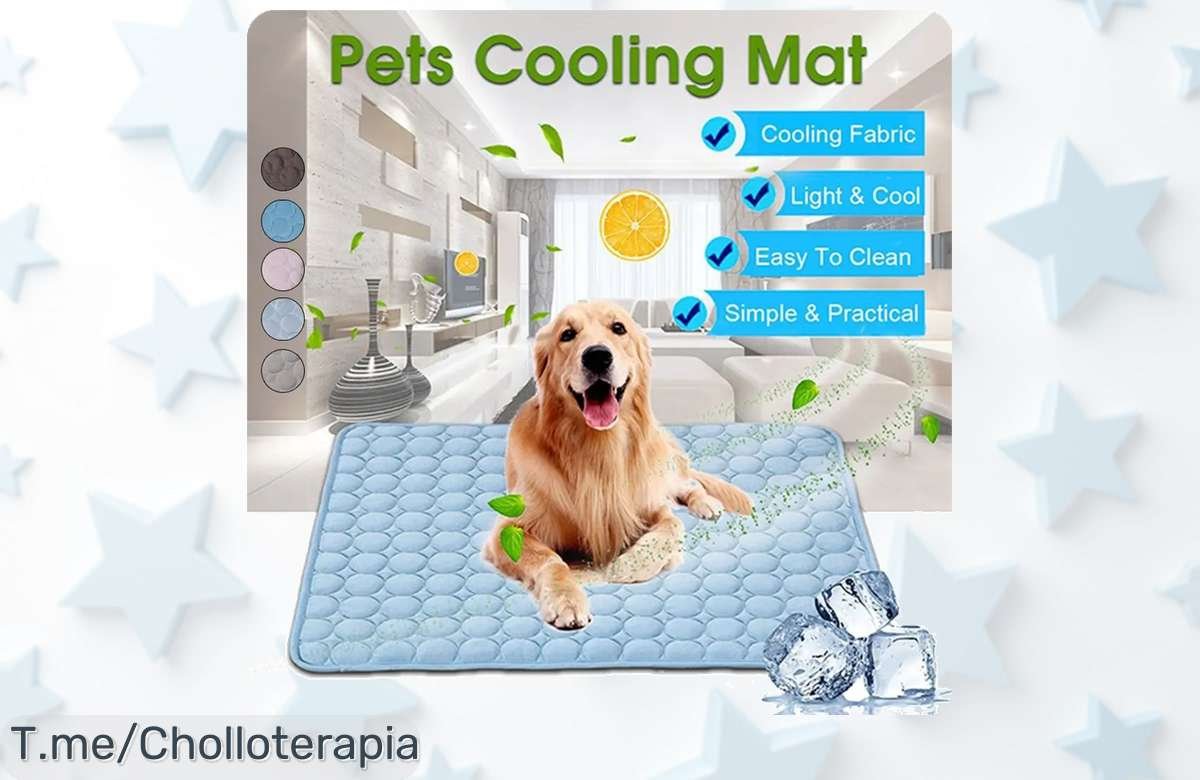 Colchoneta de refrigeración para mascotas con seda hielo resistente que enfría al instante aprovecha este ofertón y descuento brutal precio loco por tiempo limitado corre ya