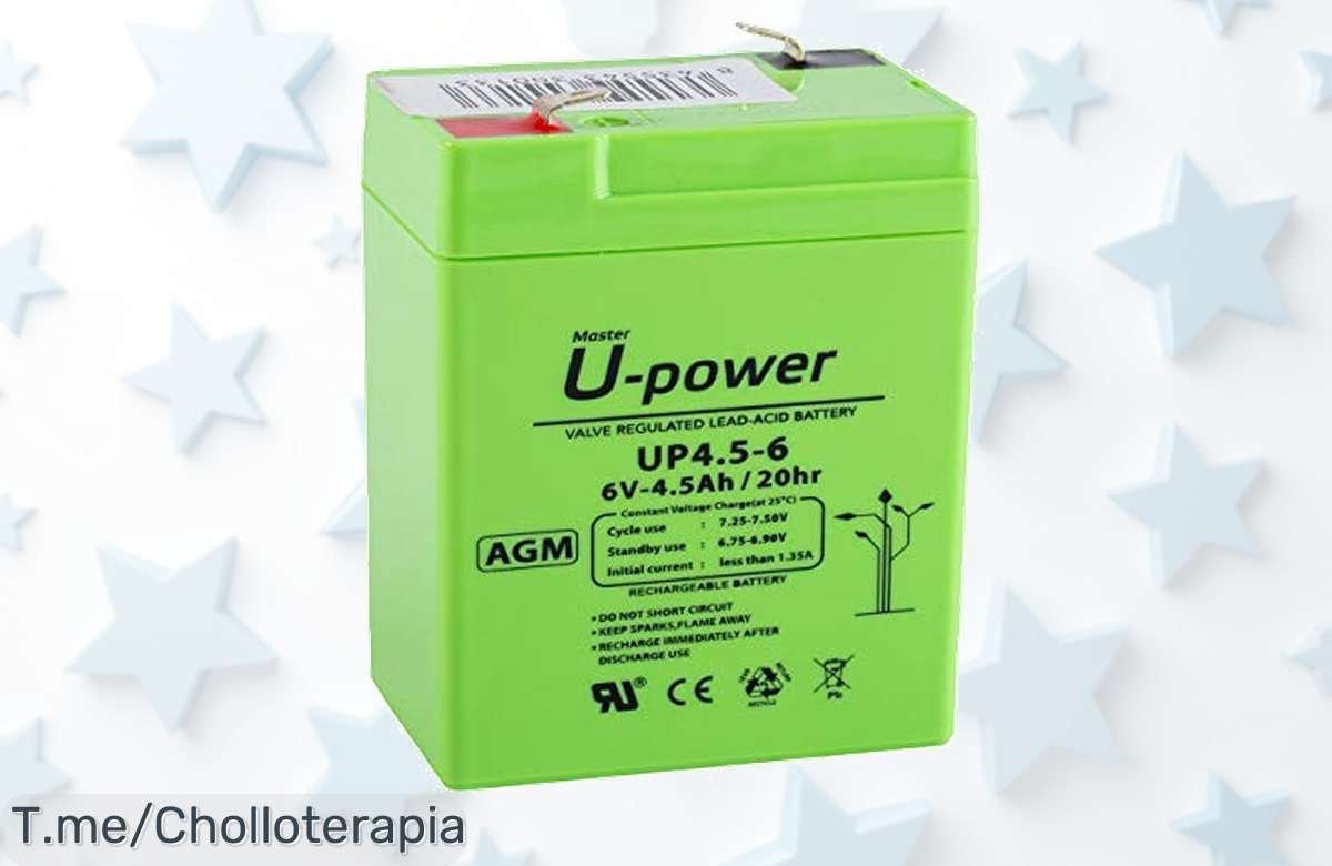 Compra ya la batería UPower 6V 4.5Ah con carga rapidísima y súper resistente a un precio loco nunca visto, solo por tiempo limitado ¡aprovecha este super chollo antes de que se agote!