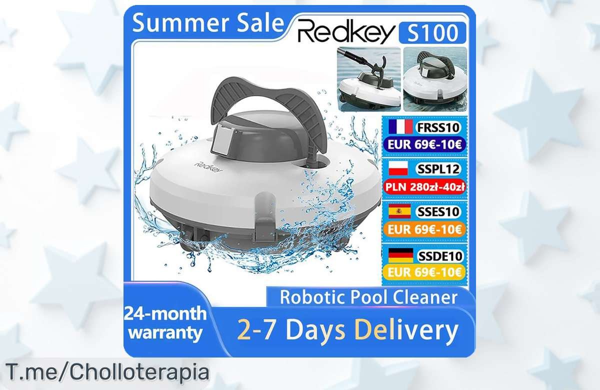 Conoce Redkey S100 la aspiradora robótica para piscinas con batería súper duradera y limpieza perfecta un ofertón por tiempo limitado aprovecha este precio loco ya