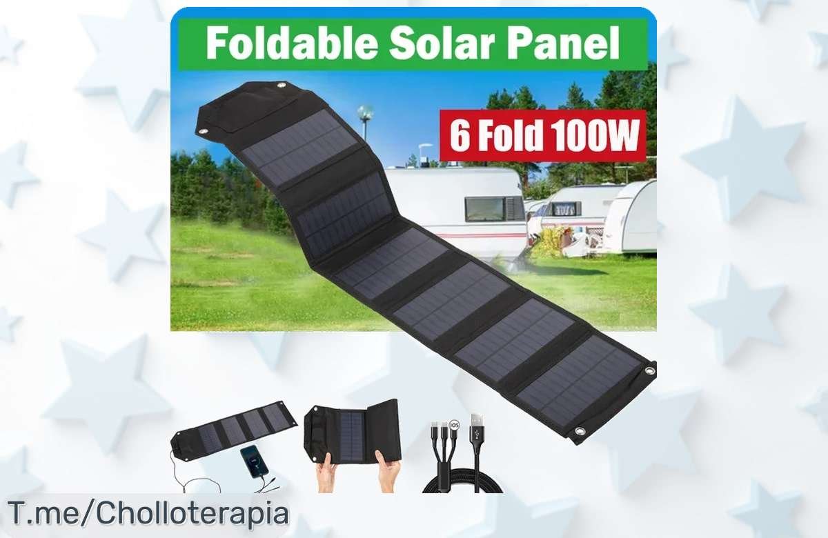 Consigue ahora el panel solar plegable con banco de energía usb súper portátil y resistente un ofertón con descuento brutal para cargar tu móvil en cualquier lugar no esperes más