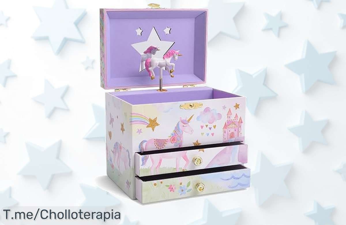 Consigue el joyero musical unicornio con cajones extraíbles a precio loco disfruta de un descuento brutal y guarda tus tesoros ¡ofertón limitado corre ya!