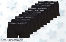 Consigue el pack Jack & Jones Jacdaniel 10 bóxers negros con algodón elástico calidad top a un precio loco oferta nunca vista y descuento brutal aprovecha este super chollo ya