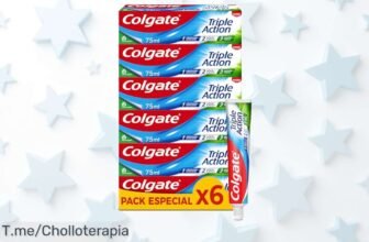 Consigue el pack de 6 Colgate Triple acción con dientes más blancos y aliento fresco todo el día a un descuento brutal nunca visto corre que vuelan esta oferta es limitada