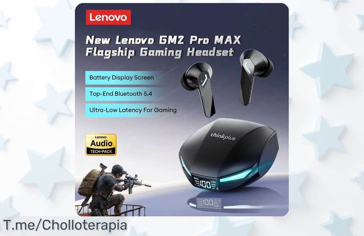 Consigue los Lenovo GM2 Pro Max con cancelación de ruido y pantalla LED a un precio loco disfruta de un sonido brutal para juegos antes que se acabe este ofertón único