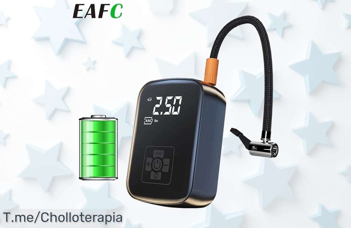 Consigue tu bomba de aire portátil 12V a un precio loco, inflar neumáticos es fácil y rápido. ¡Oferta limitada que no puedes dejar pasar! Viaja seguro hoy mismo.
