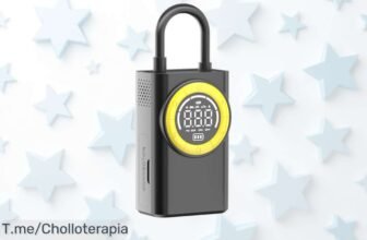 Consigue ya el compresor portátil cinco veces más rápido con luz LED y apagado automático un super chollo que solo hoy tiene precio loco y descuento brutal nunca visto Compra antes que vuelen