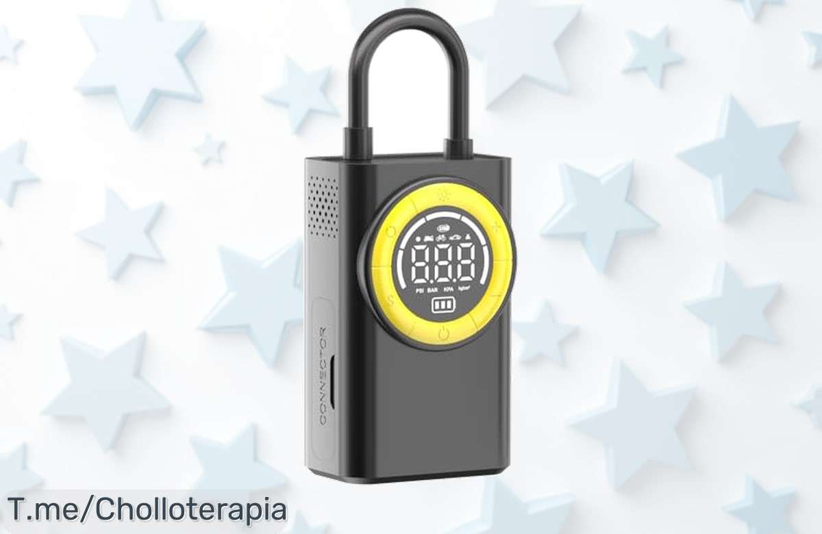 Consigue ya el compresor portátil cinco veces más rápido con luz LED y apagado automático un super chollo que solo hoy tiene precio loco y descuento brutal nunca visto Compra antes que vuelen