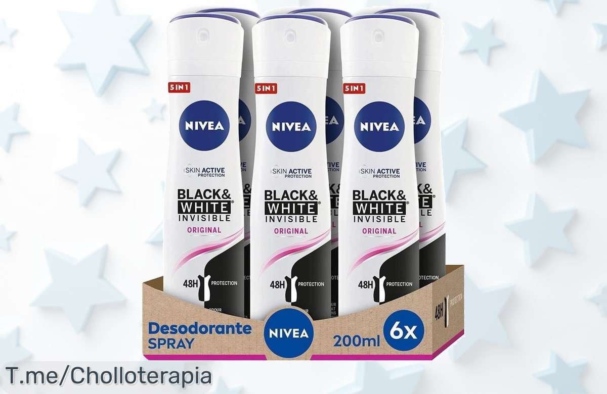 Consigue ya el pack de 6 Nivea Black & White spray con descuento brutal cuidado invisible para tu ropa y piel super chollo y precio loco oferta limitada corre que vuelan