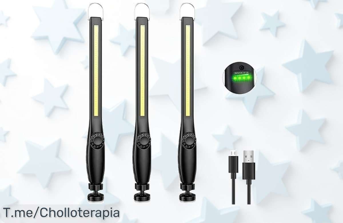 Consigue ya la linterna led recargable súper potente con imán y gancho tres piezas por un precio loco nunca visto aprovecha este ofertón y descuento brutal ¡no esperes más!