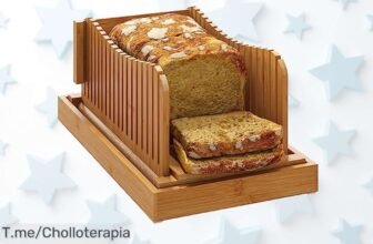 Cortador de pan de bambú resistente con guía ajustable para rebanadas perfectas aprovecha este ofertón y descuento brutal nunca visto ¡precio loco por tiempo limitado!