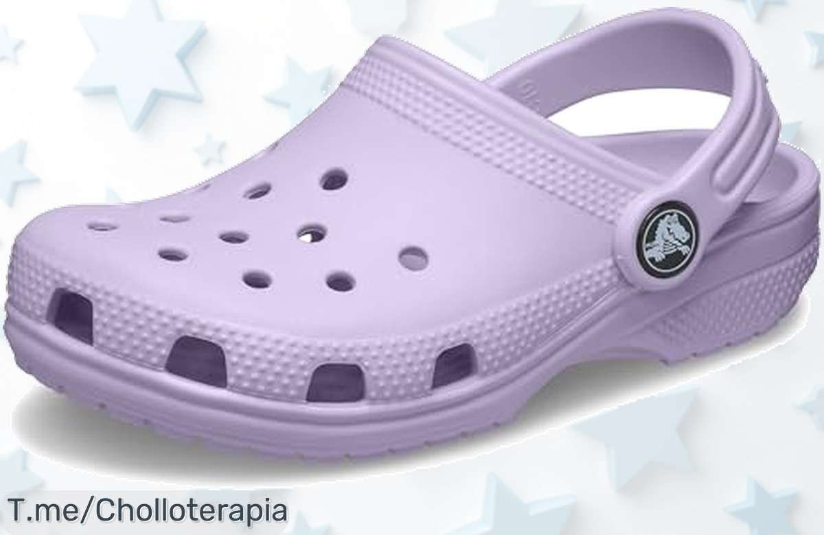 Crocs Classic Clog K en Lavender con suela antideslizante súper resistente un super chollo con descuento brutal que vuela rápido aprovecha este precio de ganga ya