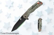 Cuchillo plegable Fullhi negro mate súper resistente con cierre seguro a precio loco nunca visto aprovecha este ofertón limitado antes de que se agote