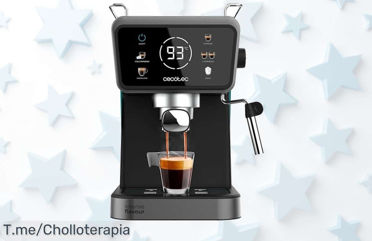 Descubre Cecotec Power Espresso Touch Coldbrew con depósito fácil para café frío rápido precio loco y descuento brutal oferta limitada corre que es un ofertón nunca visto