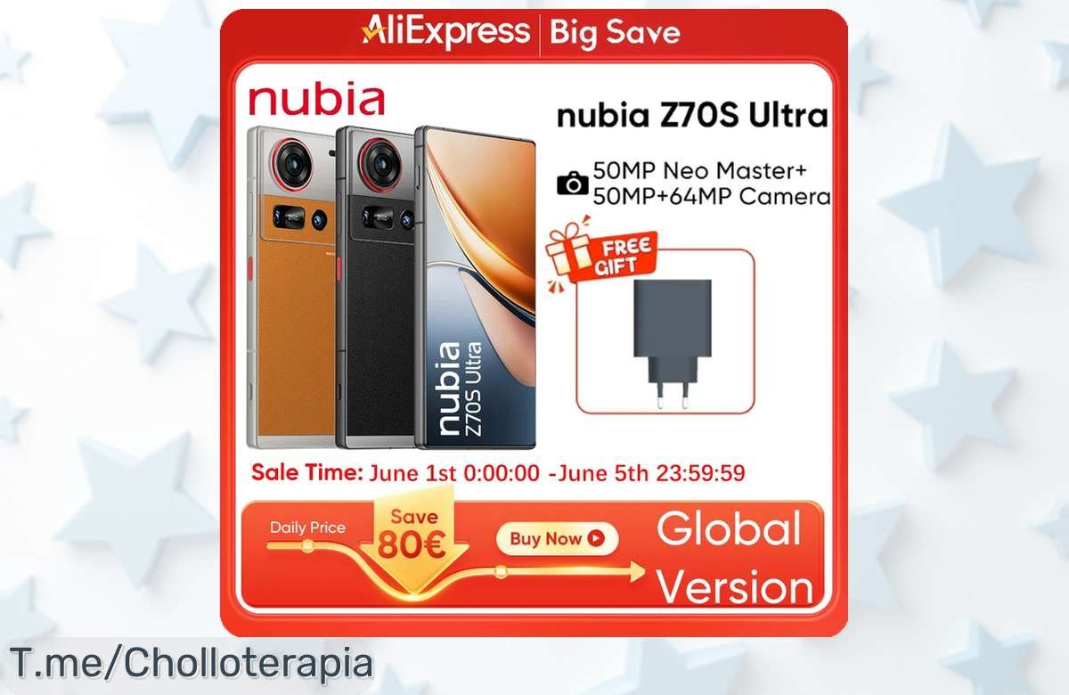 Descubre el Nubia Z70S Ultra 5G: Un super chollo con Snapdragon 8, pantalla AMOLED 144Hz y gran batería. ¡Aprovecha este ofertón antes de que se agote!