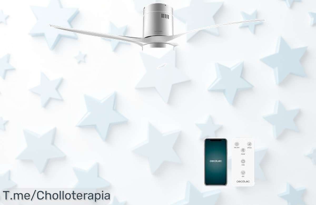 Descubre el Ventilador de Techo Cecotec con Wifi y luz LED, un super chollo para controlar la frescura desde tu móvil. ¡Solo hasta agotar existencias, actúa ya!