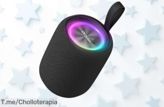Descubre el altavoz bluetooth pequeño con luces RGB y 24h de música sin parar perfecto para llevar a todas partes precio loco y descuento brutal por tiempo limitado ¡apúrate!
