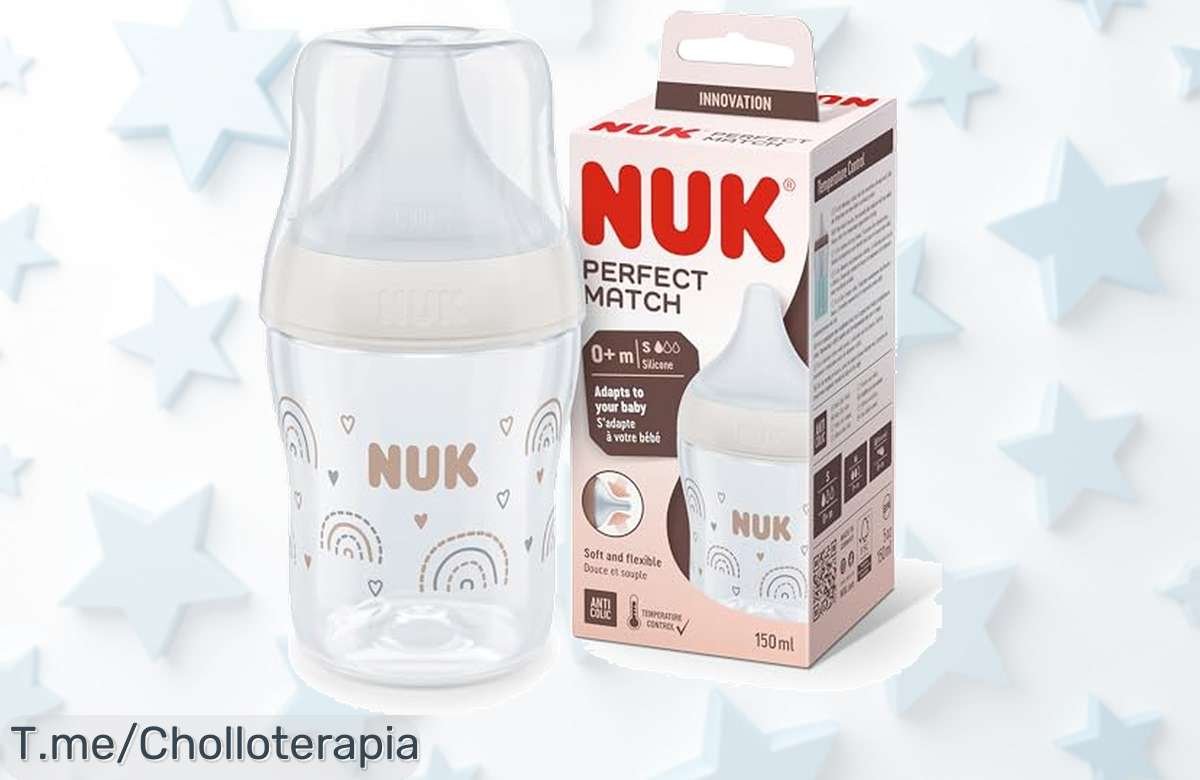 Descubre el biberón Nuk con tetina flexible y anticólico que cuida a tu bebé un descuento brutal nunca visto aprovecha este super chollo precio loco ya