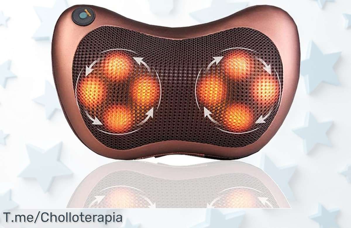 Descubre el cojín de masaje eléctrico 3D con calor que alivia cuello y espalda en un ofertón nunca visto con descuento brutal precio loco compra ya antes que se acabe