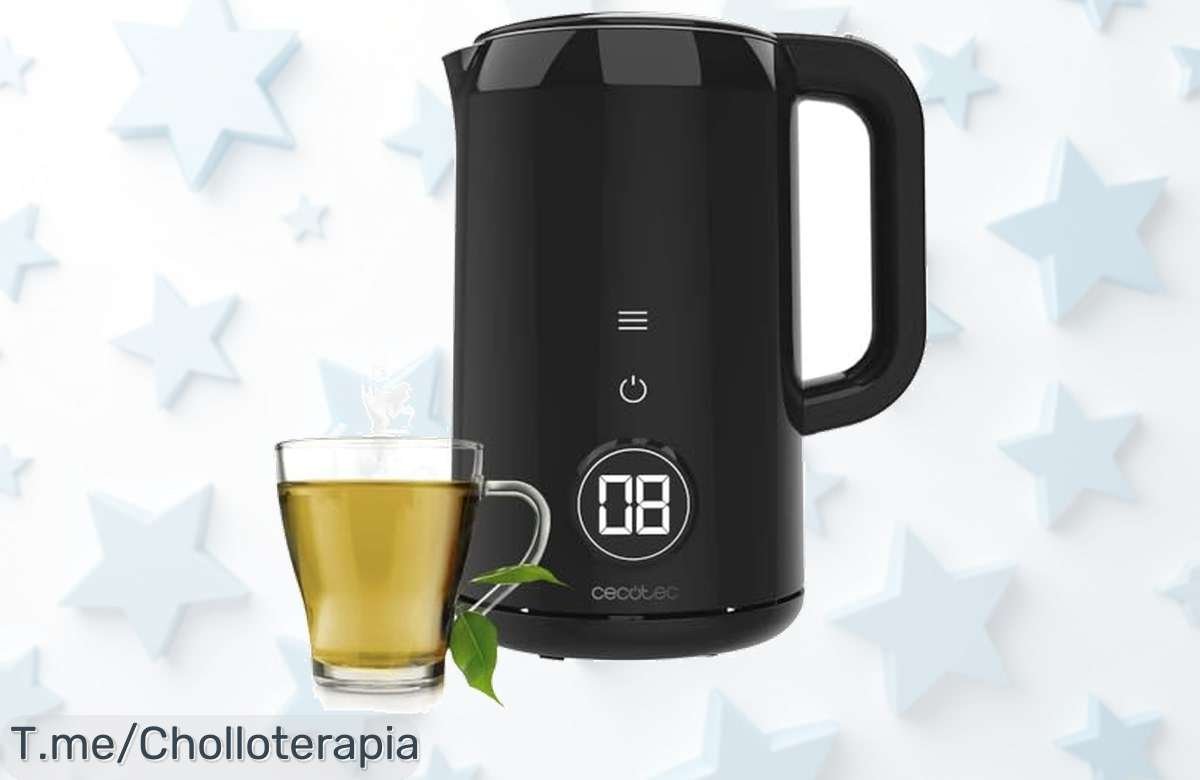 Descubre el hervidor Cecotec de 1,7L con pantalla táctil y 7 temperaturas por un precio loco. Agua caliente al instante y solo por tiempo limitado. ¡No te quedes sin el tuyo!