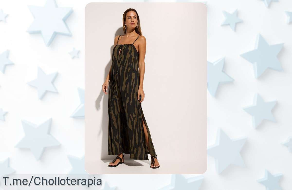 Descubre el maxi vestido de tirantes espagueti que todas quieren ¡Super chollo con descuento brutal! Date prisa, la oferta es limitada y no querrás quedarte sin él.