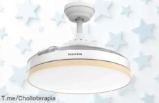 Descubre el ofertón del ventilador de techo retráctil: 6 velocidades y luz LED que transformará tu hogar ¡Aprovecha este chollo antes de que se agote!
