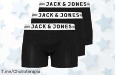 Descubre el pack jack & jones 3 boxers negros con algodón premium en un ofertón de precio loco descuento brutal que vuela aprovecha ya esta ganga nunca vista ¡corre!