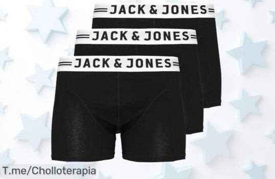Descubre el pack jack & jones 3 boxers negros con algodón premium en un ofertón de precio loco descuento brutal que vuela aprovecha ya esta ganga nunca vista ¡corre!
